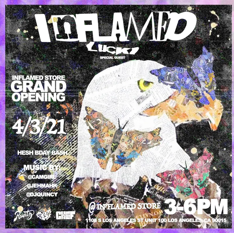 Lucki × Inflamed, Pop-up, Inflamed store grand opening